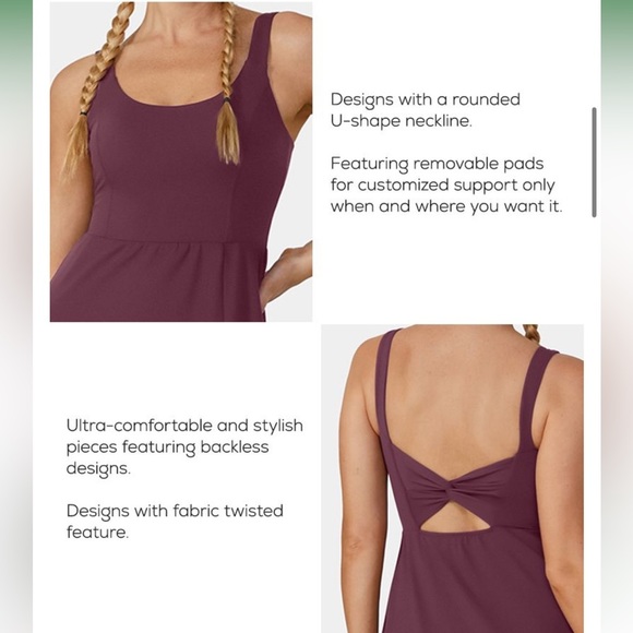 NWT HALARA Backless Cut Out Pocket Split Hem women’s Midi Dress small exercise - Picture 8 of 11